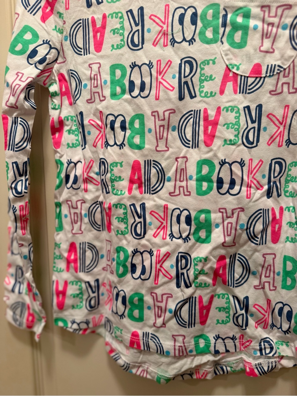 NWOT Spotted Zebra Girls' Long Sleeve 'Read a Book' Graphic Tee - White Multi - Picture 4 of 6